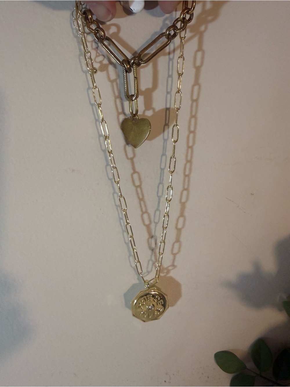 Uncommon James-Gold Heart Medallion Necklace with crystal and Heart Bracelet